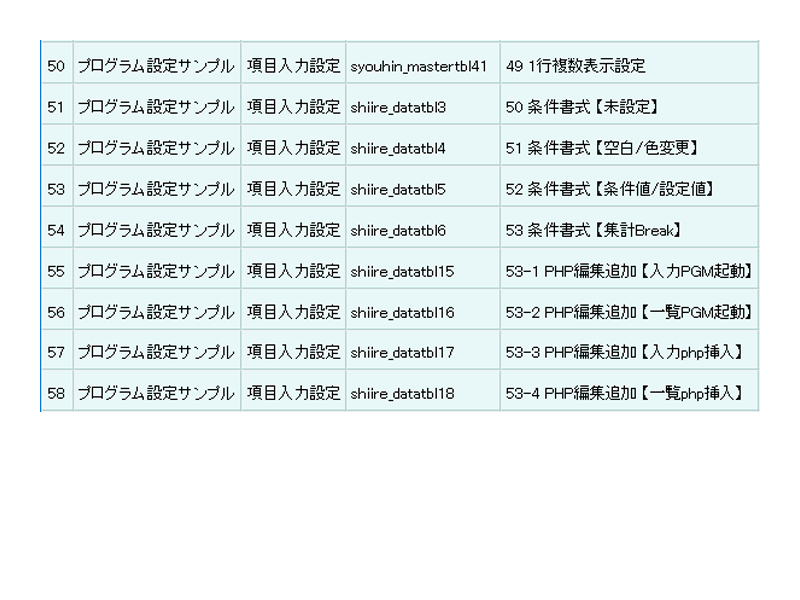 画像拡大 項目入力設定のサンプル項目
